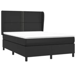 Lit à Sommier Tapissier Avec Matelas Noir 140x190 Cm Similicuir -Pas Cher Lit Magasin lit a sommier tapissier avec matelas noir 140x190 cm similicuir 3666722843867 1466728