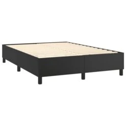 Lit à Sommier Tapissier Avec Matelas Noir 140x190 Cm Similicuir -Pas Cher Lit Magasin lit a sommier tapissier avec matelas noir 140x190 cm similicuir 3666722843867 1466729