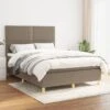 Lit à Sommier Tapissier Avec Matelas Taupe 140x200 Cm Tissu -Pas Cher Lit Magasin lit a sommier tapissier avec matelas taupe 140x200 cm tissu 3666722940436 1507552