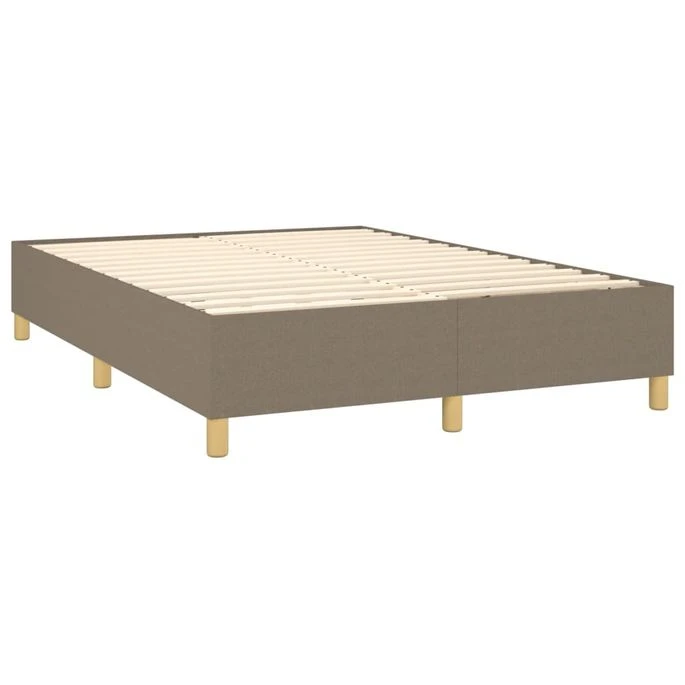 Lit à Sommier Tapissier Avec Matelas Taupe 140x200 Cm Tissu 6 Lit à Sommier Tapissier Avec Matelas Taupe 140x200 Cm Tissu – Image 4