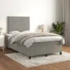 Lit à Sommier Tapissier Et Matelas Gris Clair 120x200cm Velours 3 2 Lit à Sommier Tapissier Et Matelas Gris Clair 120x200cm Velours 3 -Pas Cher Lit Magasin lit a sommier tapissier et matelas gris clair 120x200cm velours 8720845517373 1476116