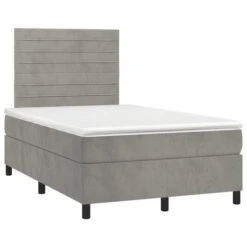 Lit à Sommier Tapissier Et Matelas Gris Clair 120x200cm Velours 3 10 Lit à Sommier Tapissier Et Matelas Gris Clair 120x200cm Velours 3 -Pas Cher Lit Magasin lit a sommier tapissier et matelas gris clair 120x200cm velours 8720845517373 1476118