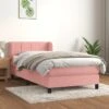Lit à Sommier Tapissier Et Matelas Rose 80x200 Cm Velours 2 -Pas Cher Lit Magasin lit a sommier tapissier et matelas rose 80x200 cm velours 8720287413387 1470844