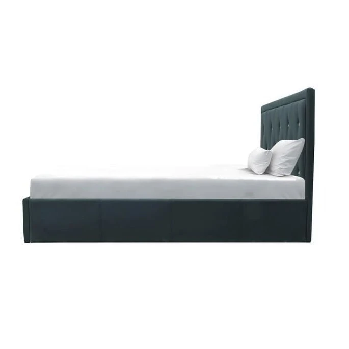 Lit Adulte 140 X 190 Cm + Coffre De Rangement - Simili Noir - Sommier Inclus - VIRGINIA 4 Lit Adulte 140 X 190 Cm + Coffre De Rangement - Simili Noir - Sommier Inclus - VIRGINIA – Image 2