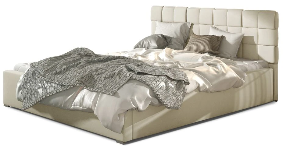Lit Avec Coffre De Rangement 180x200 Cm Capitonné Simili Cuir Beige Clair Kandy 3 Lit Avec Coffre De Rangement 180x200 Cm Capitonné Simili Cuir Beige Clair Kandy