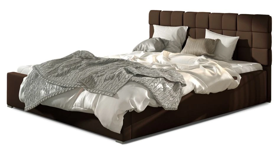 Lit Avec Coffre De Rangement 200x200 Cm Capitonné Simili Cuir Marron Kandy 3 Lit Avec Coffre De Rangement 200x200 Cm Capitonné Simili Cuir Marron Kandy