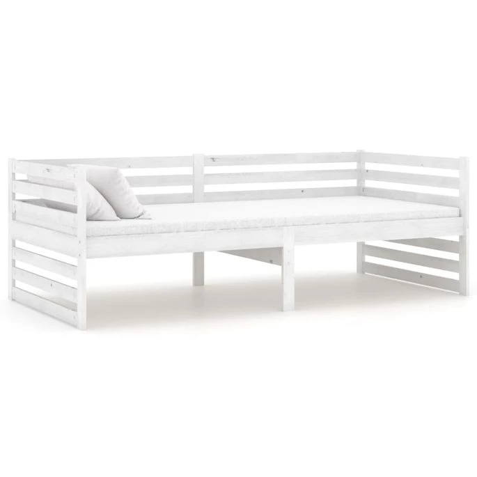 Lit Avec Matelas 90x200 Cm Blanc Bois De Pin Massif 18 6 Lit Avec Matelas 90x200 Cm Blanc Bois De Pin Massif 18 – Image 4