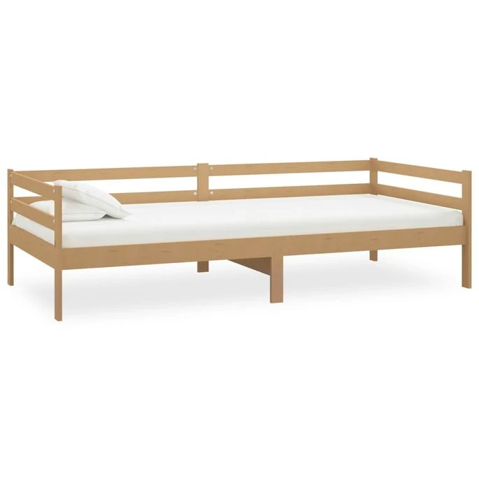 Lit Avec Matelas 90x200 Cm Marron Miel Bois De Pin Massif 6 Lit Avec Matelas 90x200 Cm Marron Miel Bois De Pin Massif – Image 4