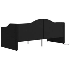 Lit Avec Matelas Et éclairage USB Noir Tissu 90x200 Cm 4 -Pas Cher Lit Magasin lit avec matelas et eclairage usb noir tissu 90x200 cm 3666722623063 1256974