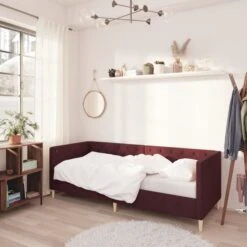 Lit Avec Matelas Et éclairage USB Violet Tissu 90x200 Cm 12 -Pas Cher Lit Magasin lit avec matelas et eclairage usb violet tissu 90x200 cm 3666722247740 1094946