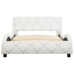 Lit Blanc Similicuir 100 X 200 Cm -Pas Cher Lit Magasin lit blanc similicuir 100 x 200 cm 3666722495127 634073