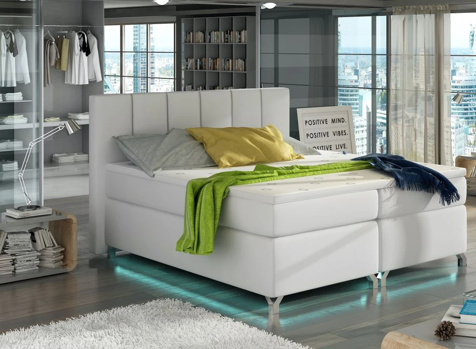 Lit Boxspring 140x200 Cm Simili Cuir Blanc Balfor 3 Lit Boxspring 140x200 Cm Simili Cuir Blanc Balfor