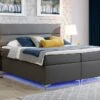 Lit Boxspring 140x200 Cm Simili Cuir Gris Foncé Mador -Pas Cher Lit Magasin lit boxspring 140x200 cm simili cuir gris amadeo 3666722047036 654896