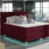 Lit Boxspring 140x200 Cm Tissu Bordeaux Mador -Pas Cher Lit Magasin lit boxspring 140x200 cm tissu bordeaux amadeo 3666722046787 655031