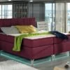 Lit Boxspring 140x200 Cm Tissu Bordeaux Balfor -Pas Cher Lit Magasin lit boxspring 140x200 cm tissu bordeaux basilio 3666722046299 655406