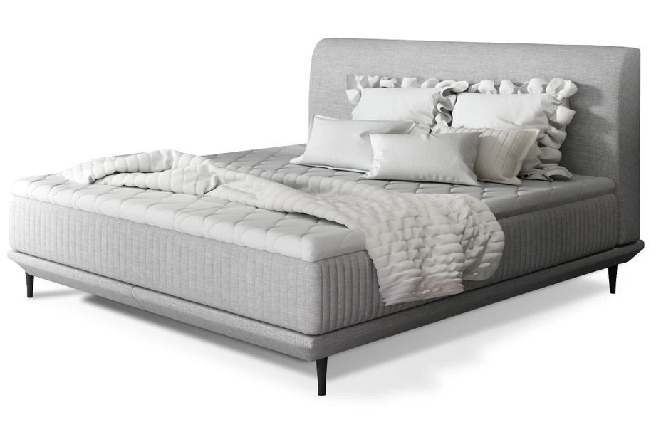 Lit Boxspring 140x200 Cm Tissu Gris Clair Sommier Et Matelas Inclus Mastera 3 Lit Boxspring 140x200 Cm Tissu Gris Clair Sommier Et Matelas Inclus Mastera