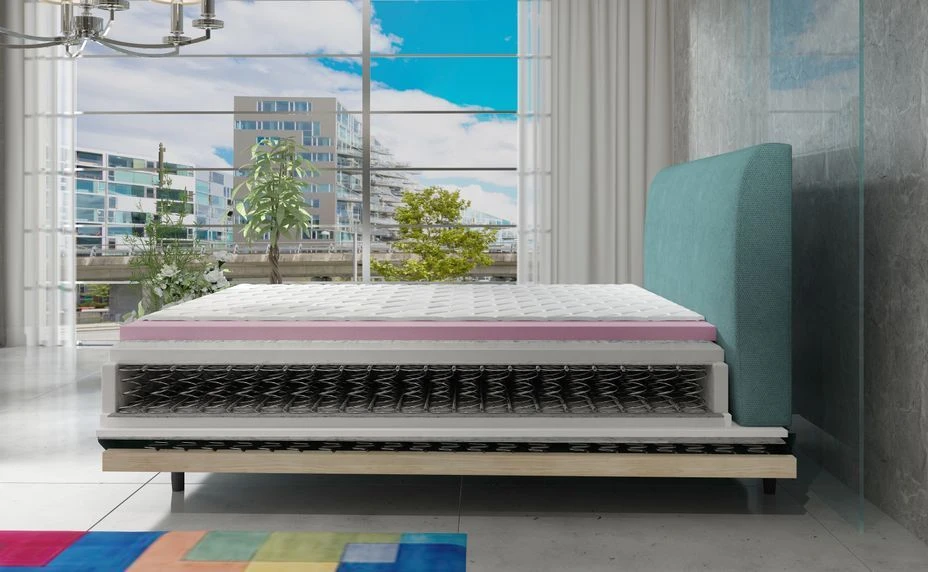 Lit Boxspring 140x200 Cm Tissu Gris Clair Sommier Et Matelas Inclus Mastera 5 Lit Boxspring 140x200 Cm Tissu Gris Clair Sommier Et Matelas Inclus Mastera – Image 3