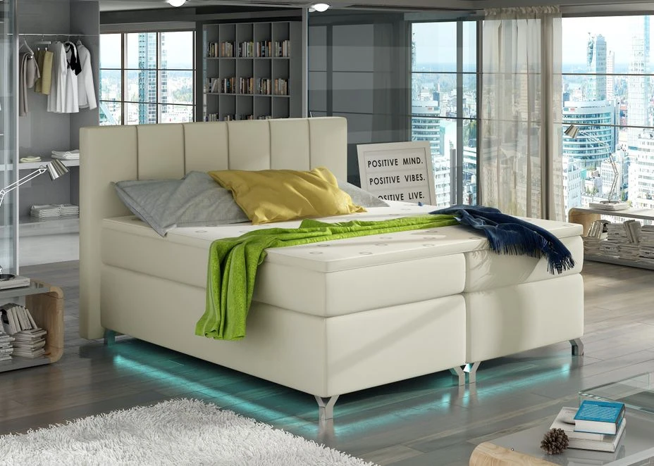 Lit Boxspring 160x200 Cm Simili Cuir Crème Balfor 3 Lit Boxspring 160x200 Cm Simili Cuir Crème Balfor