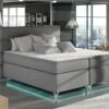 Lit Boxspring 160x200 Cm Simili Cuir Gris Clair Mador -Pas Cher Lit Magasin lit boxspring 160x200 cm simili cuir gris clair amadeo 3666722046923 654914