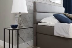 Lit Boxspring 160x200 Cm Simili Cuir Gris Clair Mador -Pas Cher Lit Magasin lit boxspring 160x200 cm simili cuir gris clair amadeo 3666722046923 654919