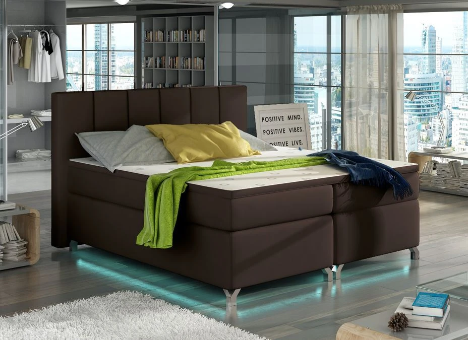 Lit Boxspring 160x200 Cm Simili Cuir Marron Balfor 3 Lit Boxspring 160x200 Cm Simili Cuir Marron Balfor