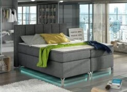 Lit Boxspring 160x200 Cm Tissu Anthracite Balfor