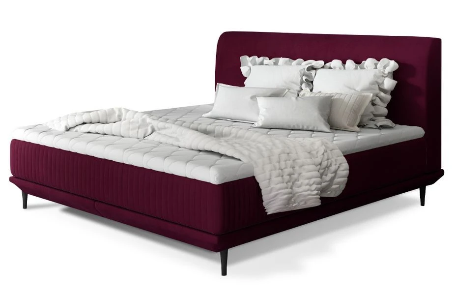 Lit Boxspring 160x200 Cm Velours Bordeaux Sommier Et Matelas Inclus Mastera 3 Lit Boxspring 160x200 Cm Velours Bordeaux Sommier Et Matelas Inclus Mastera
