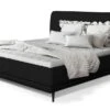 Lit Boxspring 160x200 Cm Velours Noir Sommier Et Matelas Inclus Mastera