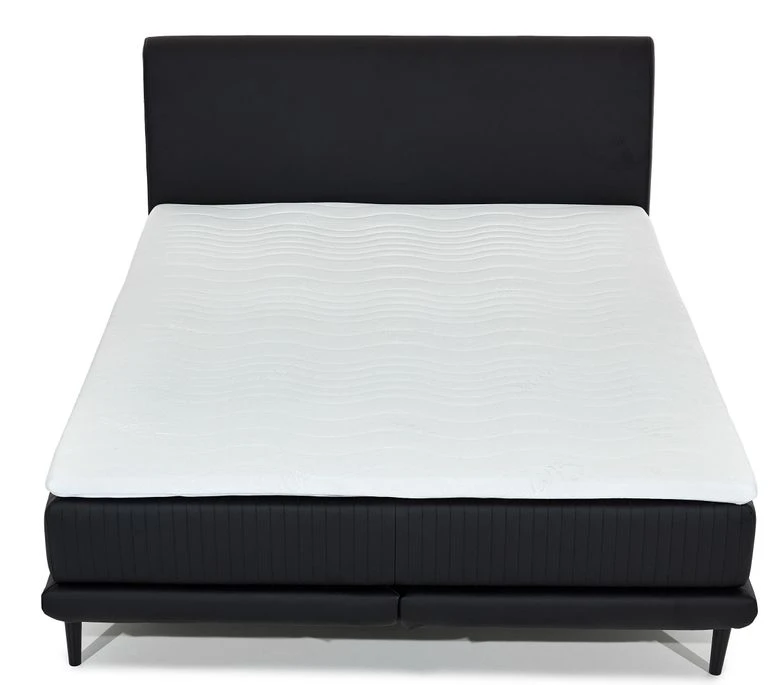 Lit Boxspring 160x200 Cm Velours Noir Sommier Et Matelas Inclus Mastera 9 Lit Boxspring 160x200 Cm Velours Noir Sommier Et Matelas Inclus Mastera – Image 7