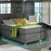 Lit Boxspring 180x200 Cm Tissu Anthracite Balfor