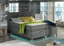 Lit Boxspring 180x200 Cm Tissu Anthracite Balfor