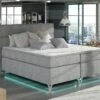 Lit Boxspring 180x200 Cm Tissu Gris Clair Mador -Pas Cher Lit Magasin lit boxspring 180x200 cm tissu gris clair amadeo 3666722046596 655162