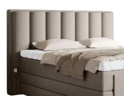 Lit Boxspring électrique Tissu Beige Clair Avec Matelas Et Surmatelas Arkos -Pas Cher Lit Magasin lit boxspring electrique tissu beige clair avec matelas et surmatelas arkos 5904484028572 1425624