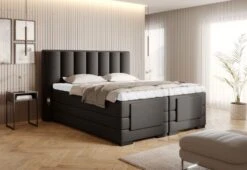 Lit Boxspring électrique Tissu Marron Avec Matelas Et Surmatelas Arkos -Pas Cher Lit Magasin lit boxspring electrique tissu marron avec matelas et surmatelas arkos 5904484029029 1425015