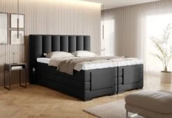 Lit Boxspring électrique Tissu Noir Avec Matelas Et Surmatelas Arkos -Pas Cher Lit Magasin lit boxspring electrique tissu noir avec matelas et surmatelas arkos 5904484028985 1425005