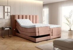 Lit Boxspring électrique Tissu Rose Avec Matelas Et Surmatelas Arkos -Pas Cher Lit Magasin lit boxspring electrique tissu rose avec matelas et surmatelas arkos 5904484029067 1424928