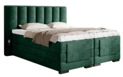 Lit Boxspring électrique Tissu Vert Avec Matelas Et Surmatelas Arkos