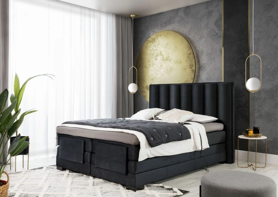 Lit Boxspring électrique Velours Beige Avec Matelas Et Surmatelas Arkos 11 Lit Boxspring électrique Velours Beige Avec Matelas Et Surmatelas Arkos – Image 9