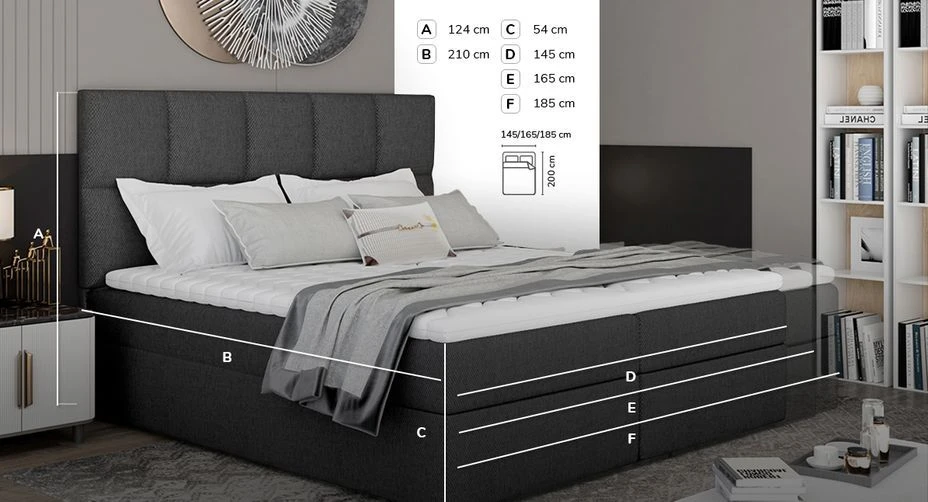 Lit Boxspring Tissu Gris Clair Avec Matelas Et Surmatelas Lizen 10 Lit Boxspring Tissu Gris Clair Avec Matelas Et Surmatelas Lizen – Image 8