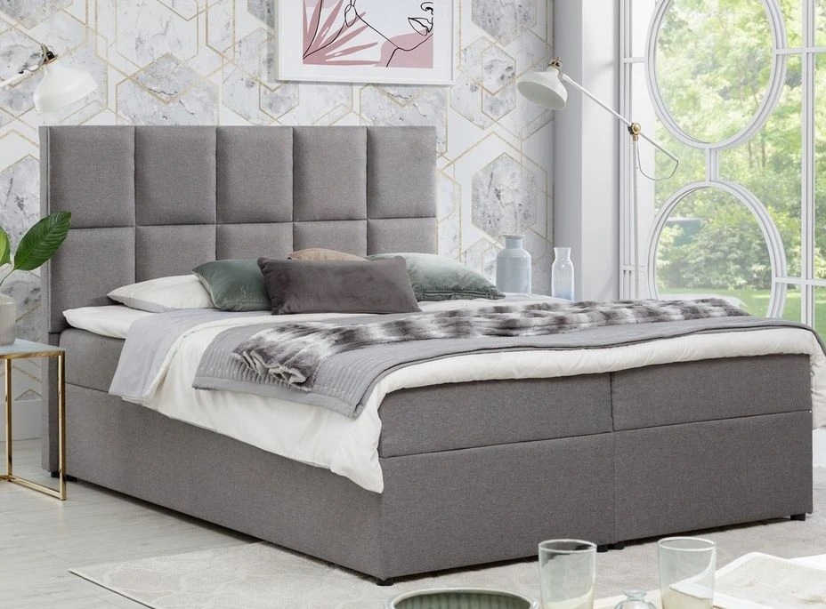 Lit Boxspring Tissu Gris Clair Avec Matelas Et Surmatelas Lizen 3 Lit Boxspring Tissu Gris Clair Avec Matelas Et Surmatelas Lizen