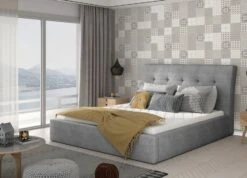 Lit Capitonné Avec Rangement Tissu Doux Gris Klein -Pas Cher Lit Magasin lit capitonne avec rangement tissu doux gris klein 3666722595674 1420329