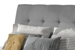 Lit Capitonné Avec Rangement Velours Gris Clair Klein -Pas Cher Lit Magasin lit capitonne avec rangement velours gris clair klein 3666722597586 1393321