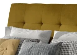 Lit Capitonné Avec Rangement Velours Jaune Klein -Pas Cher Lit Magasin lit capitonne avec rangement velours jaune klein 3666722597661 1393311