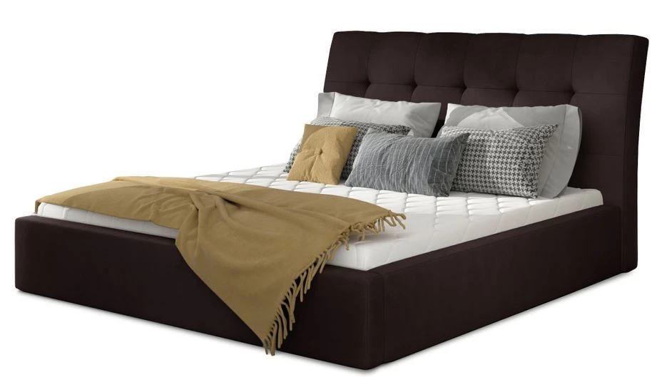 Lit Capitonné Avec Rangement Velours Marron Klein 3 Lit Capitonné Avec Rangement Velours Marron Klein