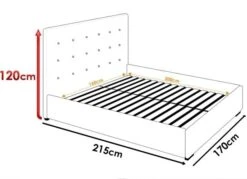 Lit Capitonné Avec Sommier Relevable Simili Blanc Louka 160 -Pas Cher Lit Magasin lit capitonne avec sommier relevable simili blanc louka 160 3760218318447 75587