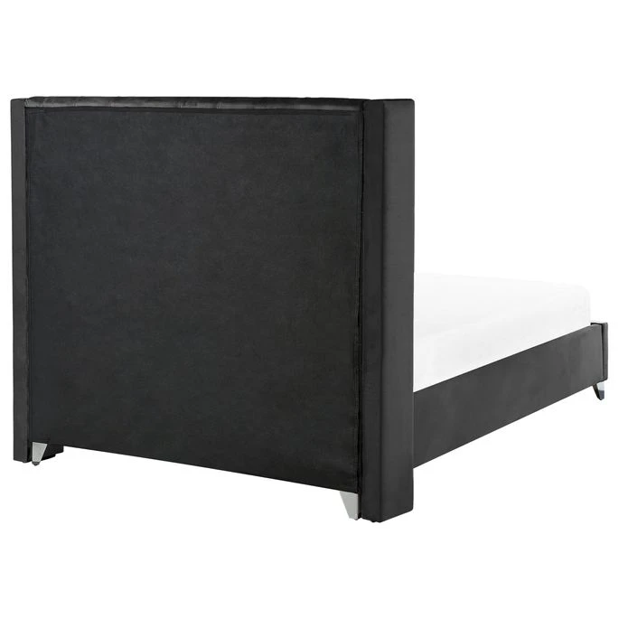Lit Capitonné Chesterfield Velours Noir Klouto 140x190 Cm 9 Lit Capitonné Chesterfield Velours Noir Klouto 140x190 Cm – Image 7