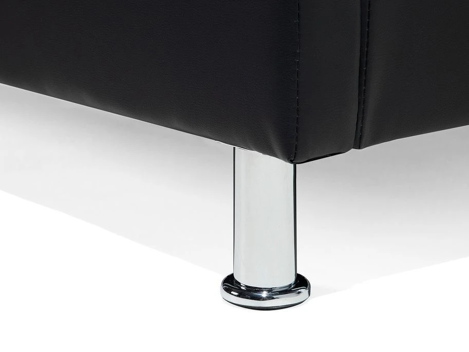 Lit Capitonné Similicuir Noir Ventus 160x200 Cm 8 Lit Capitonné Similicuir Noir Ventus 160x200 Cm – Image 6