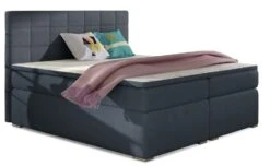 Lit Chambre D'hôtel Avec Matelas Tissu Bleu Turquin Alko