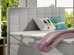 Lit Chambre D'hôtel Avec Matelas Tissu Gris Clair Alko -Pas Cher Lit Magasin lit chambre d hotel avec matelas tissu gris clair alko 5904484020248 1424439