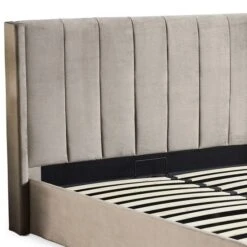 Lit Coffre 140x190 Cm Velours Taupe Capitonné Loria -Pas Cher Lit Magasin lit coffre 140x190 cm velours taupe capitonne loria 3327480065136 1135936